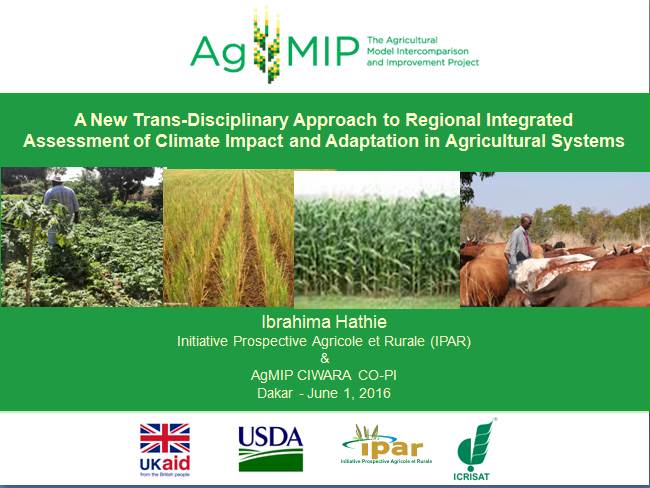 Agricultural Model Intercomparison Improvement Project (AgMIP), présenté à l'USAID Sénégal